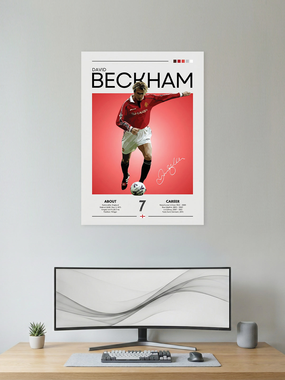 Golden No. 7 – Classic Football Playmaker Wall Poster