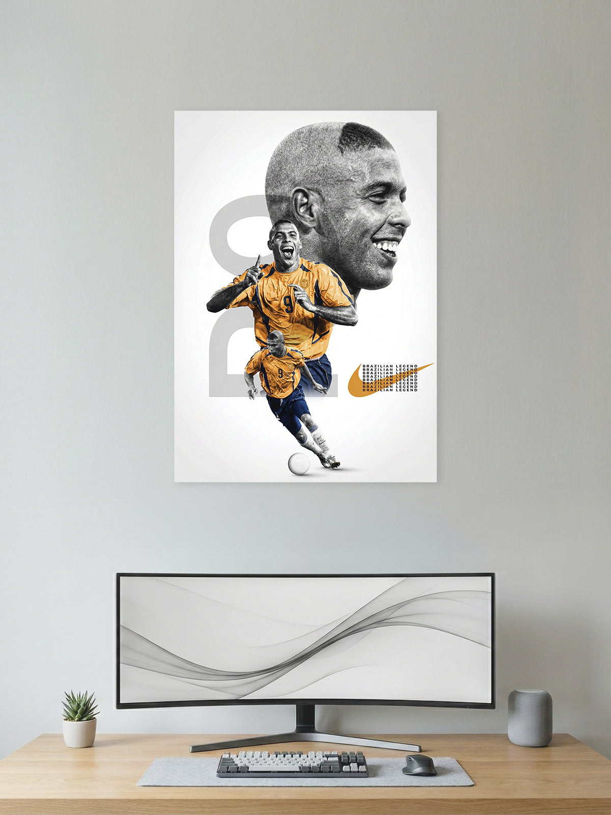No. 9 Legacy – Brazilian Football Icon Wall Poster