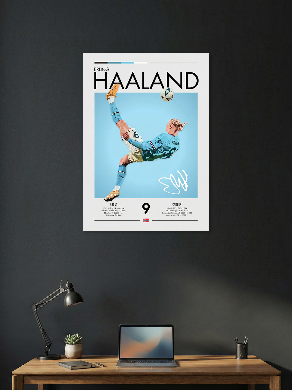 Nordic No. 9 – Modern Goal Machine Football Wall Poster