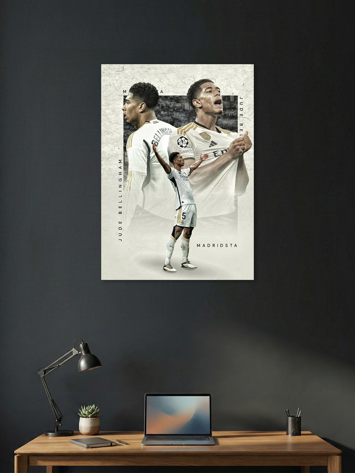 Golden Future – Madrid White Football Wall Poster