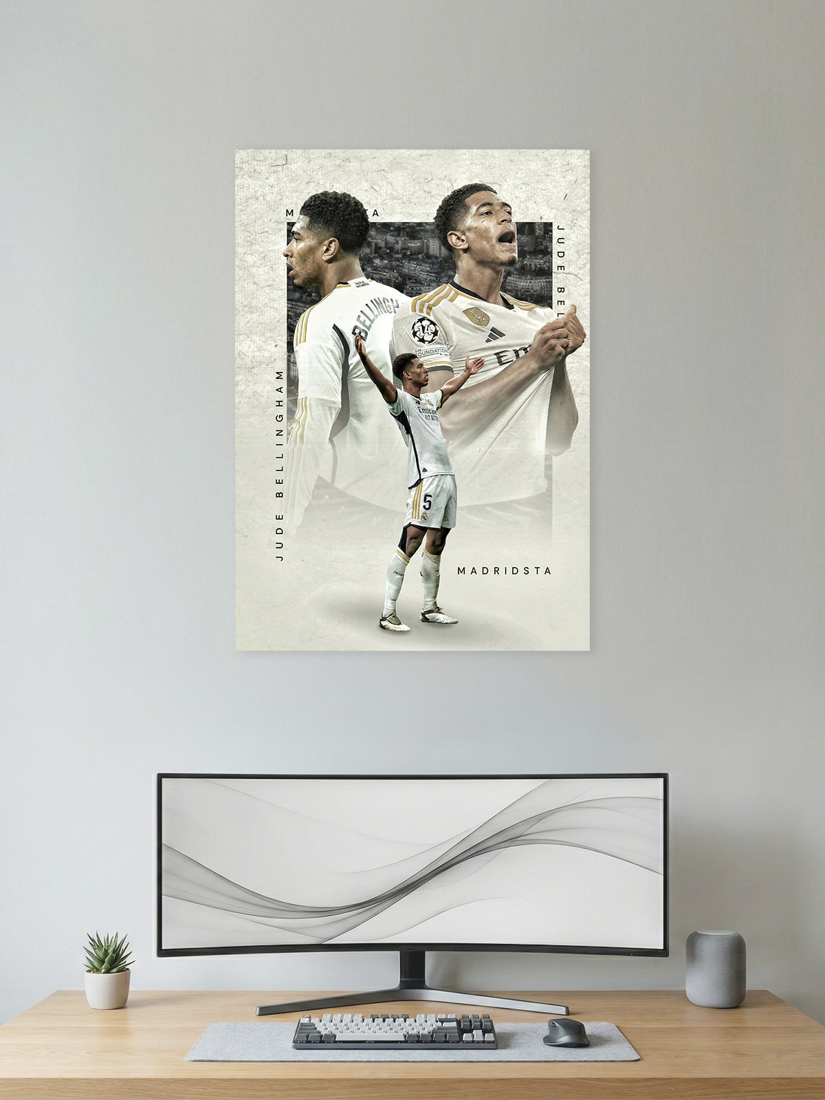 Golden Future – Madrid White Football Wall Poster