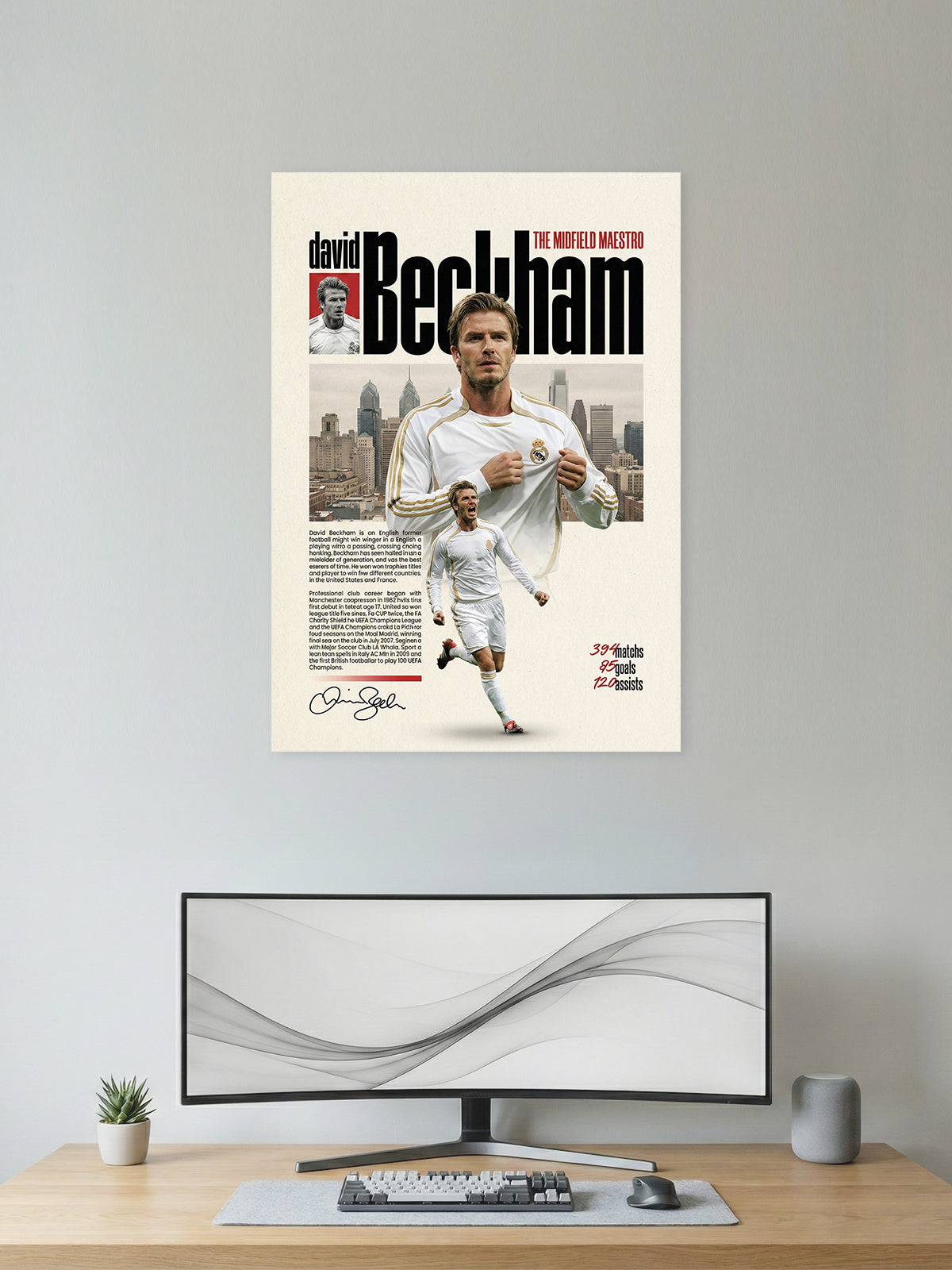 Midfield Maestro Legacy – Classic White Football Wall Poster