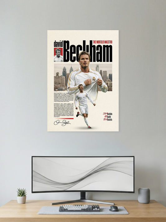 Midfield Maestro Legacy – Classic White Football Wall Poster