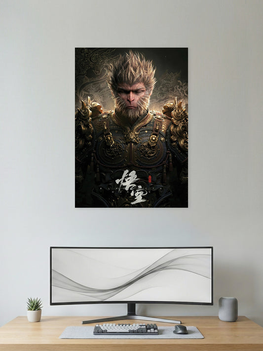 Black Myth: Wukong Epic Warrior Poster – Fantasy Gaming Wall Art