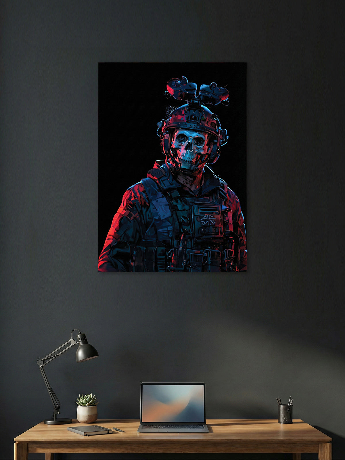 Skull Tactical Soldier Poster – Dark Gaming Wall Art