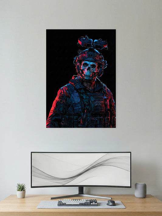 Skull Tactical Soldier Poster – Dark Gaming Wall Art