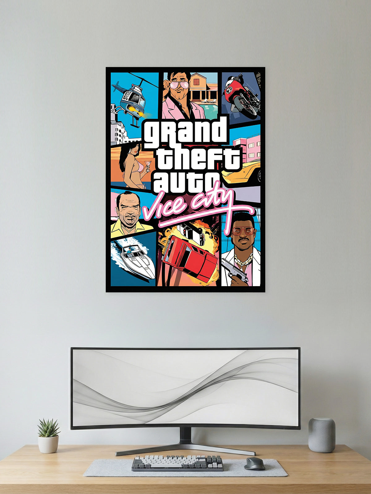 Grand Theft Auto: Vice City Retro Poster – Classic Gaming Wall Art