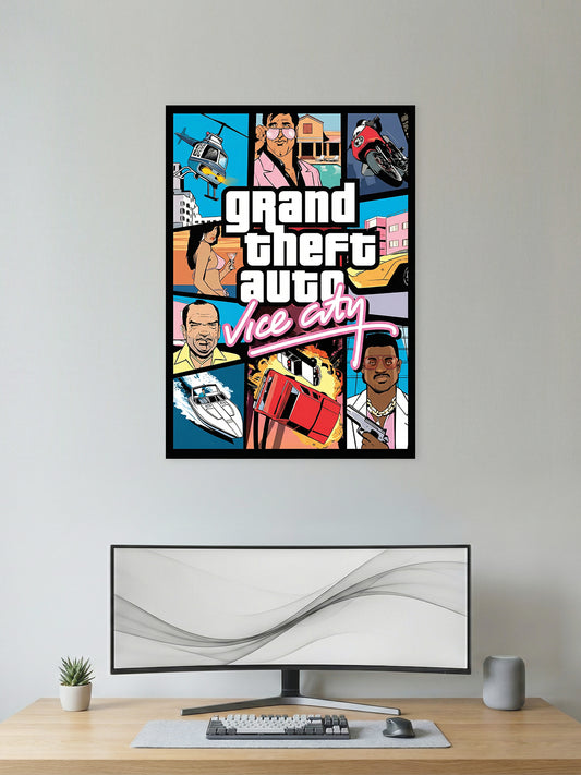 Grand Theft Auto: Vice City Retro Poster – Classic Gaming Wall Art