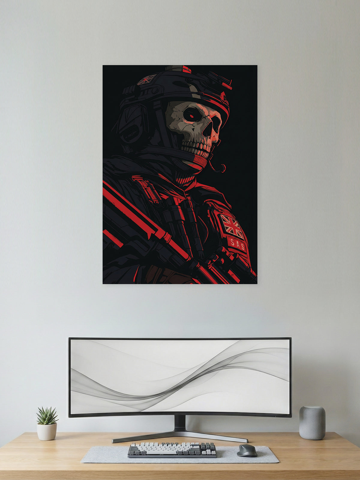 Crimson Skull Operative – Tactical Art Poster