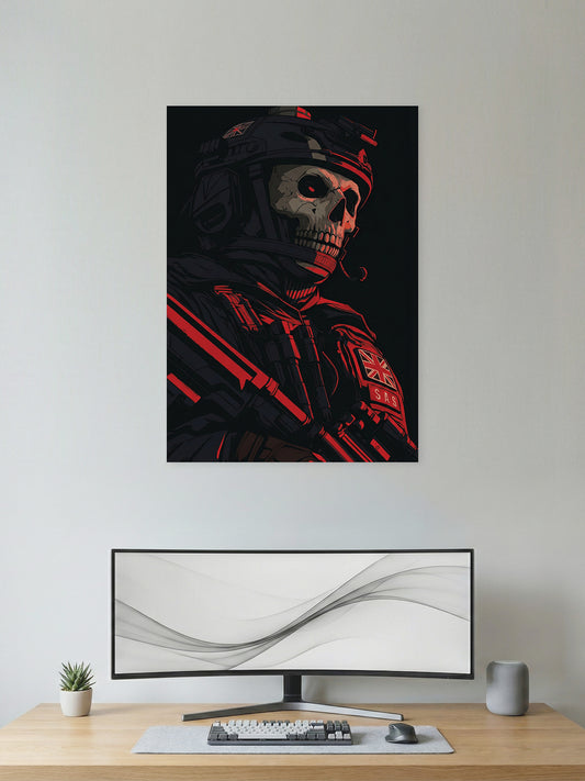 Crimson Skull Operative – Tactical Art Poster