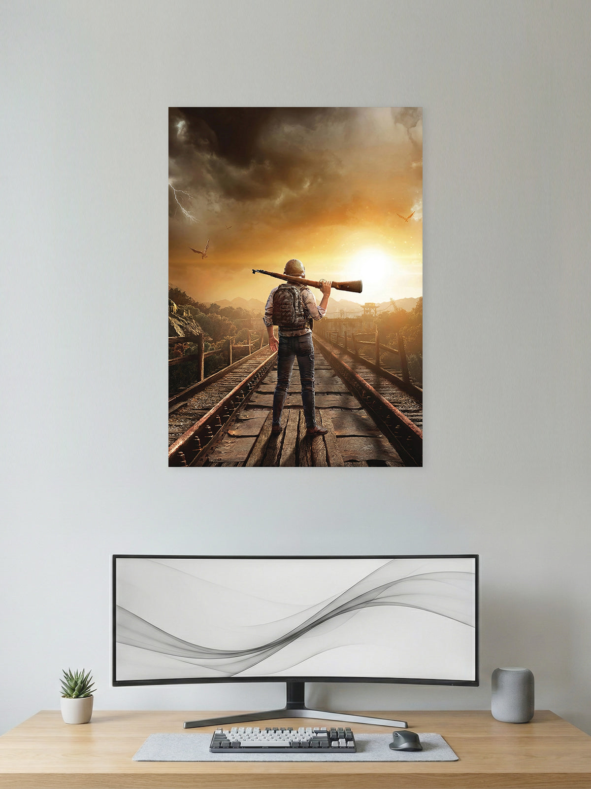 PUBG Survivor at Dusk Poster – Battle Royale Gaming Wall Art