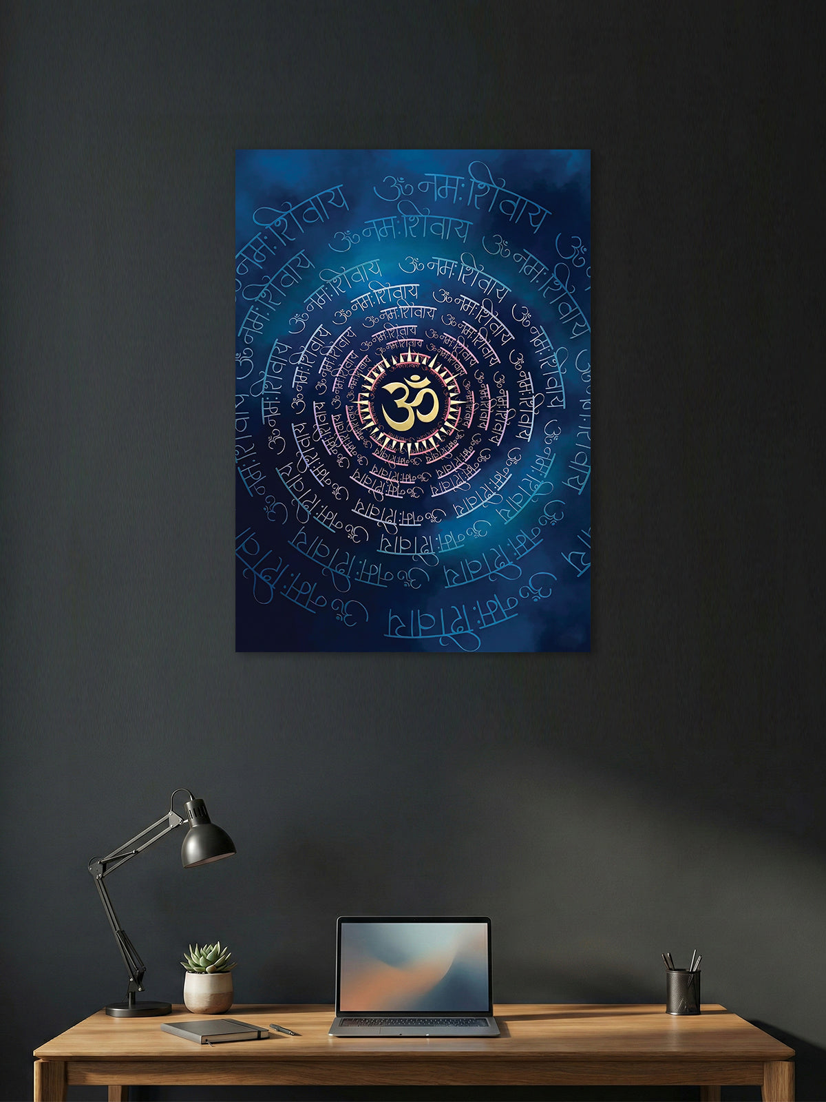 Om Namah Shivaya – Sacred Mantra Mandala Poster