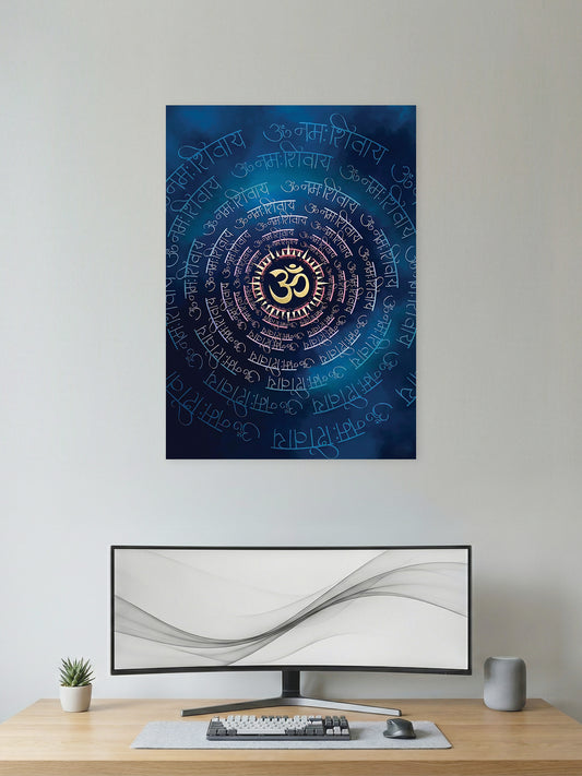 Om Namah Shivaya – Sacred Mantra Mandala Poster