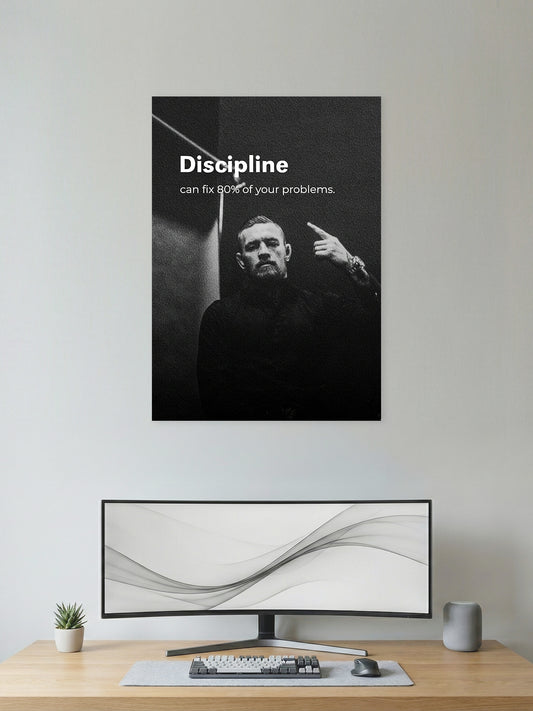 Discipline Solves Problems – Minimalist Motivation Poster