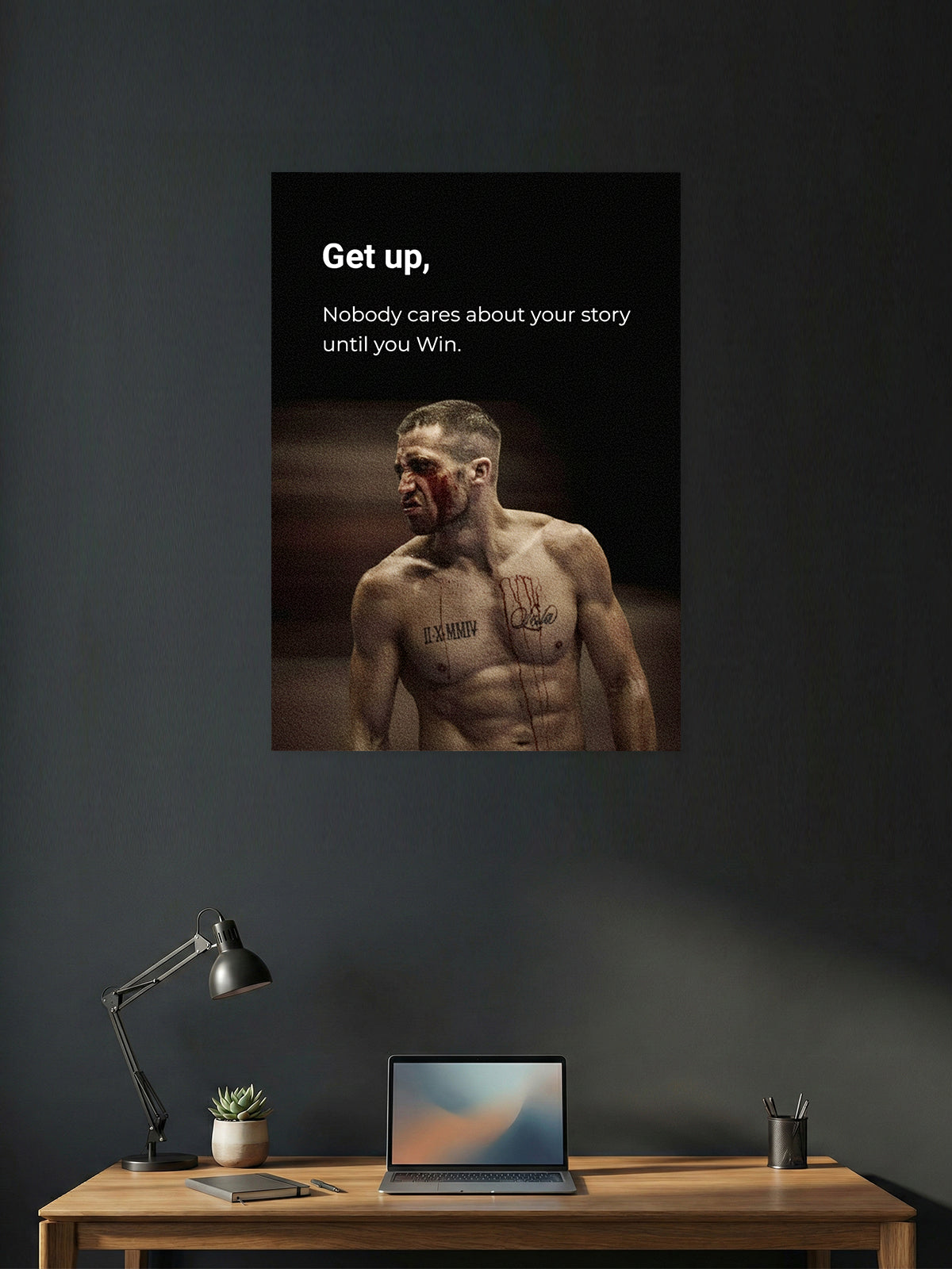 Get Up and Win – Grit Motivation Poster