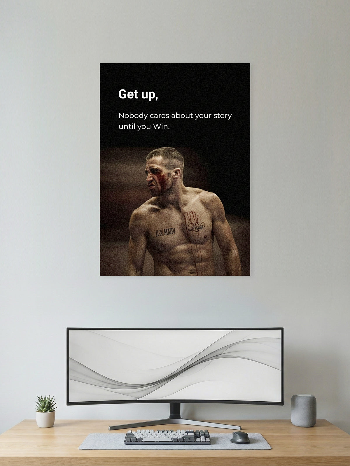 Get Up and Win – Grit Motivation Poster