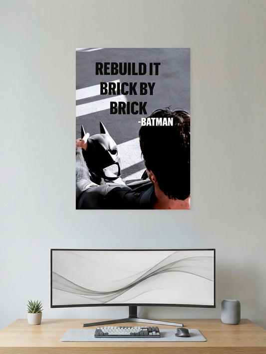 Rebuild It Brick by Brick – Cinematic Motivation Poster