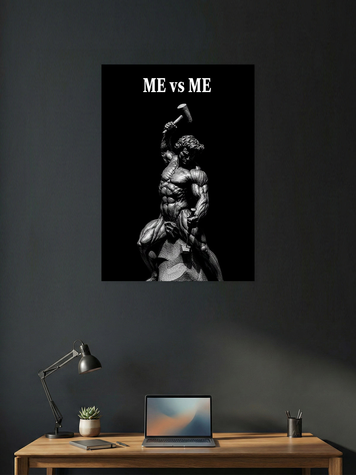 Me vs Me – Self-Discipline & Inner Battle Motivation Poster