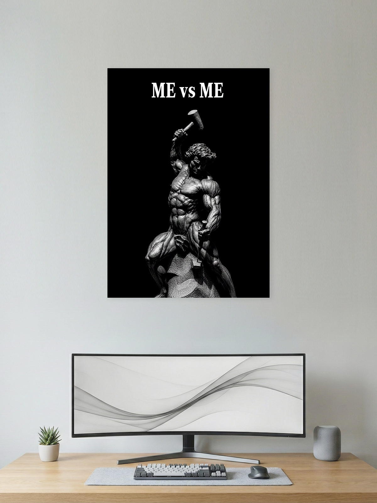 Me vs Me – Self-Discipline & Inner Battle Motivation Poster