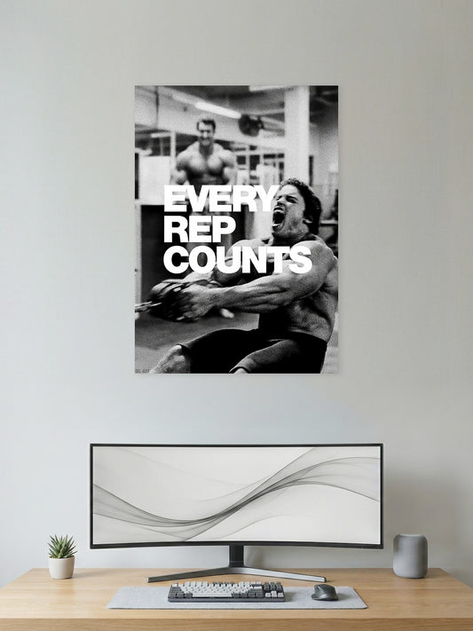 Every Rep Counts – Gym Discipline & Consistency Motivation Poster