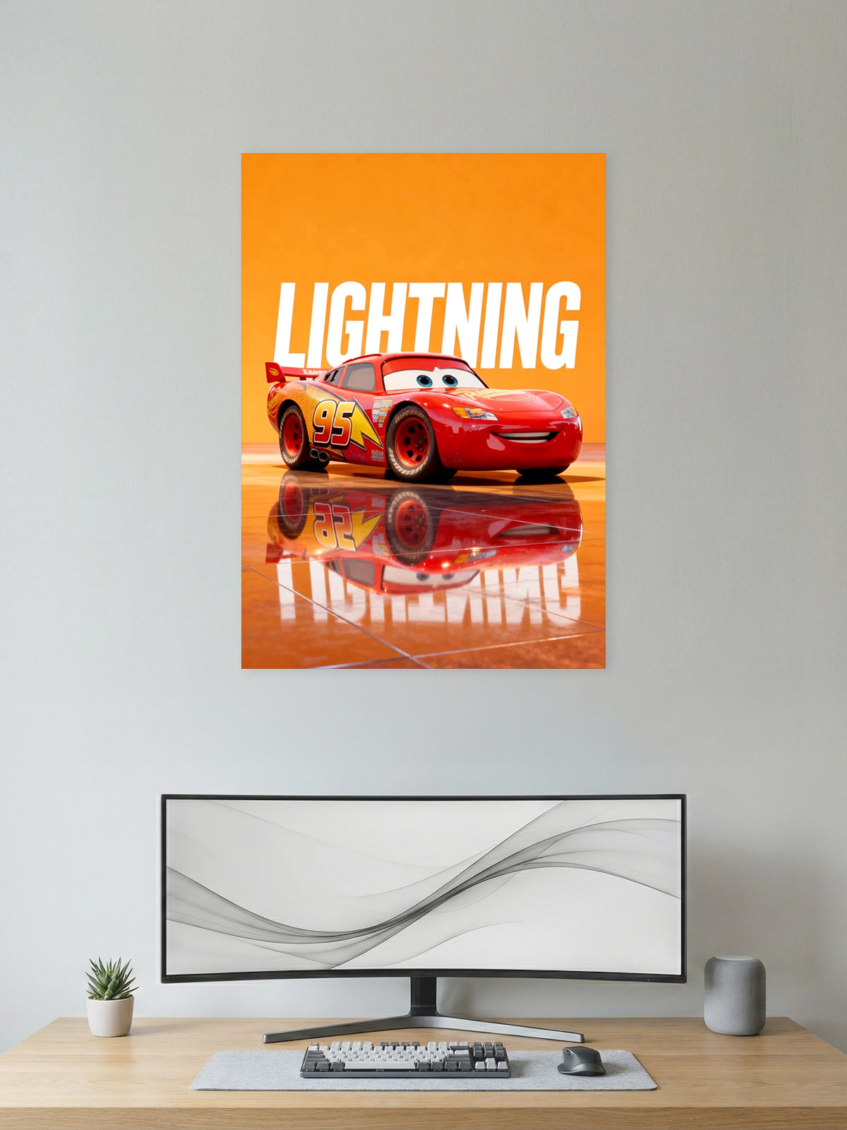 Lightning McQueen Poster | Animated Cars Wall Art