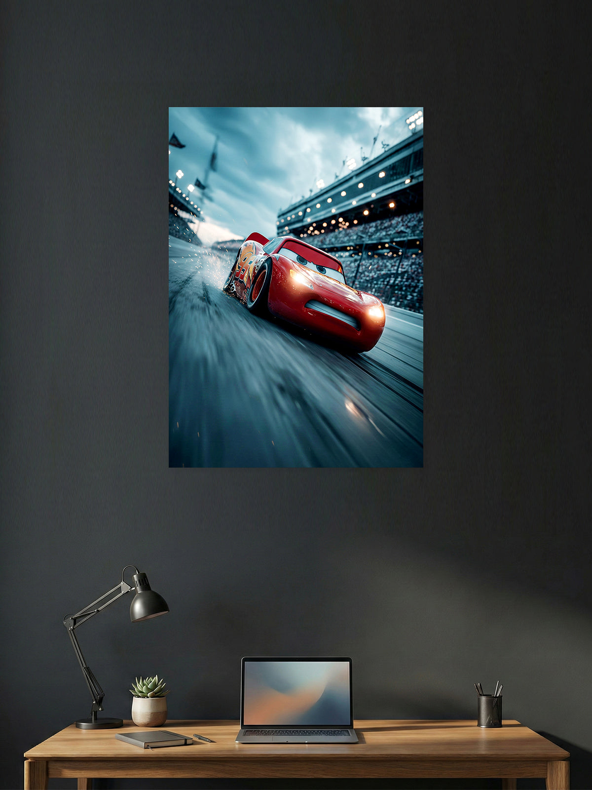 Cars Lightning McQueen Racing Poster | High-Speed Animated Movie Wall Art