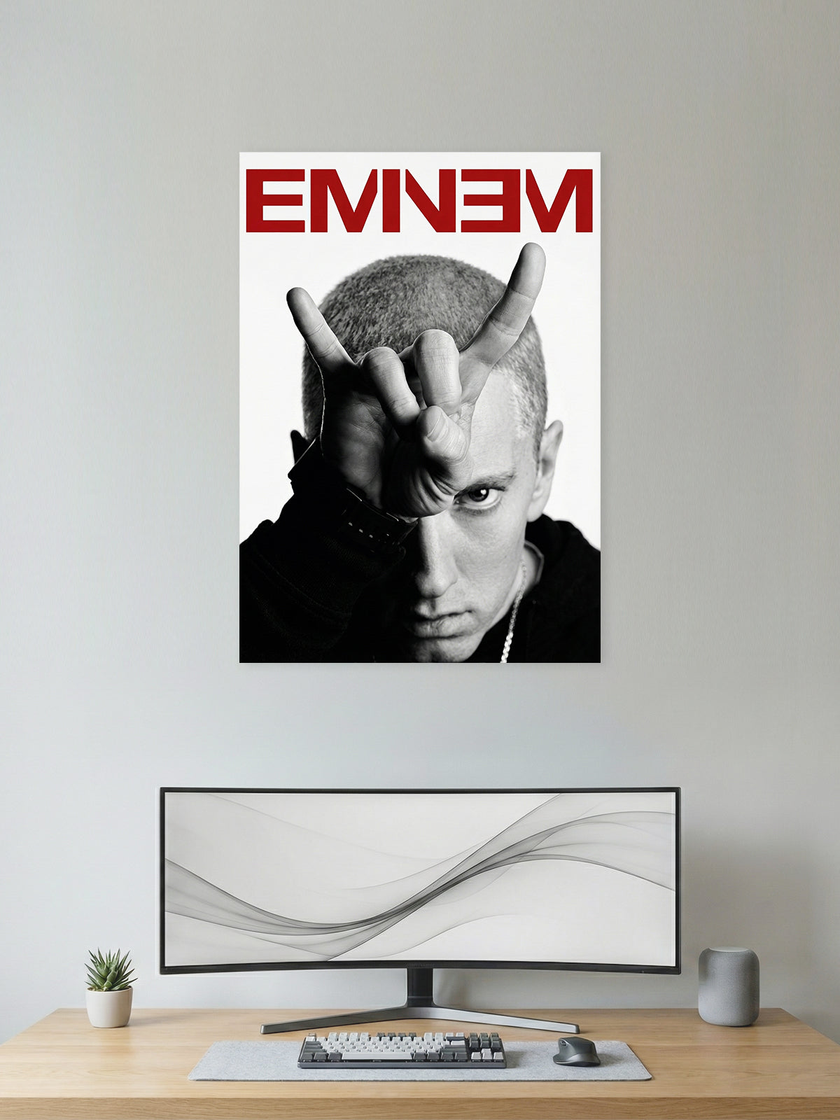 Eminem Icon Poster – Black & White Hip-Hop Rap Wall Art