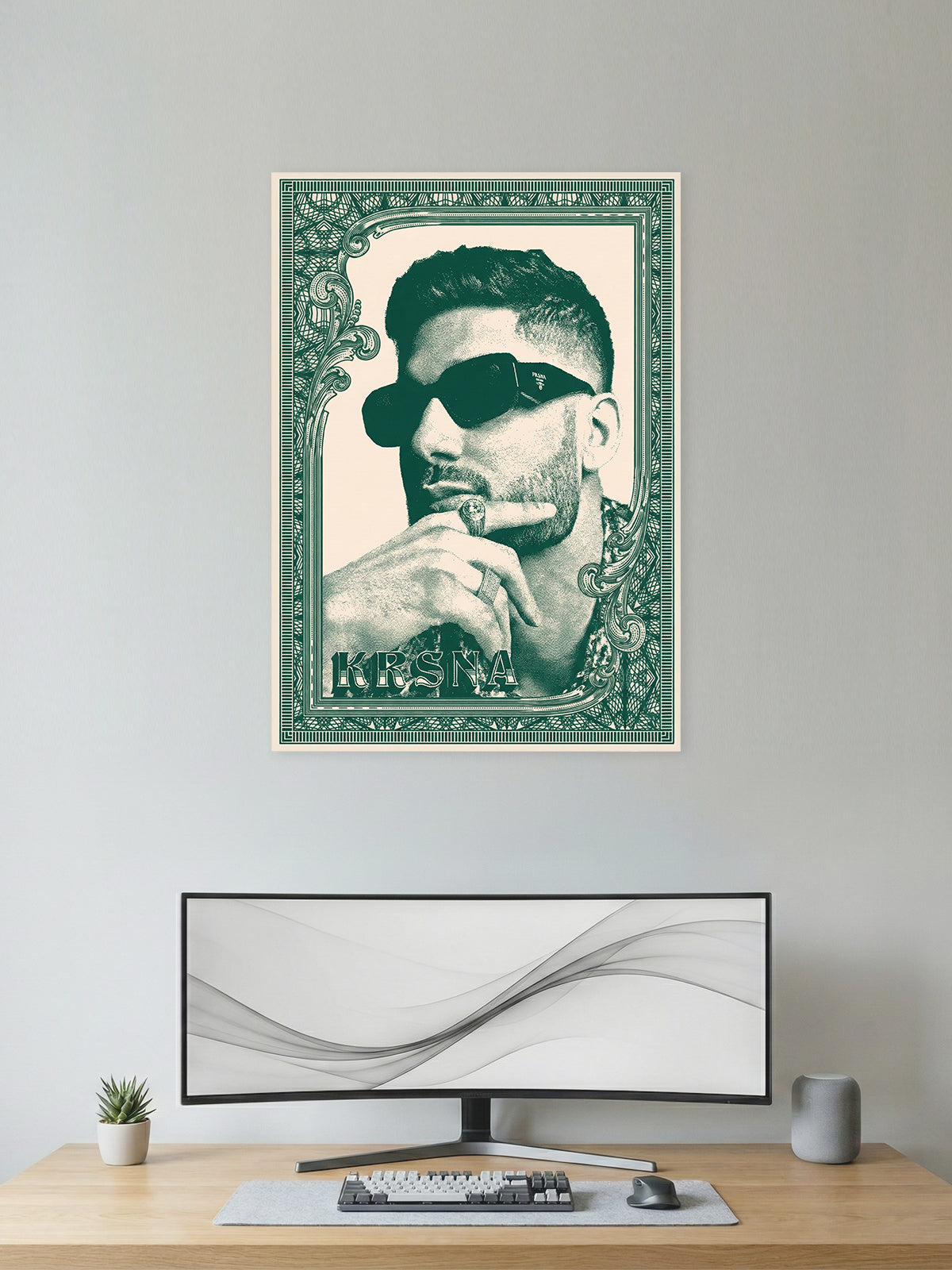 KR$NA – Vintage Currency Style Portrait Poster