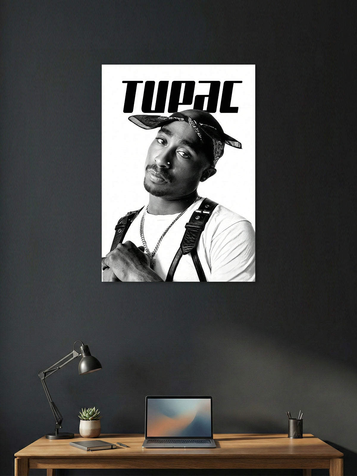 Tupac Shakur – Iconic Black & White Hip-Hop Poster