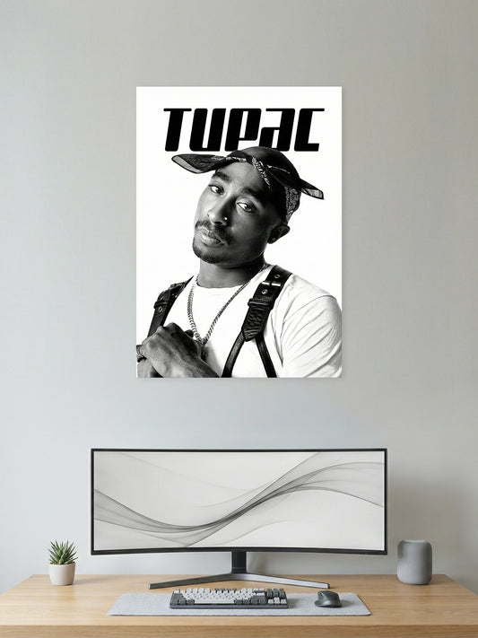 Tupac Shakur – Iconic Black & White Hip-Hop Poster