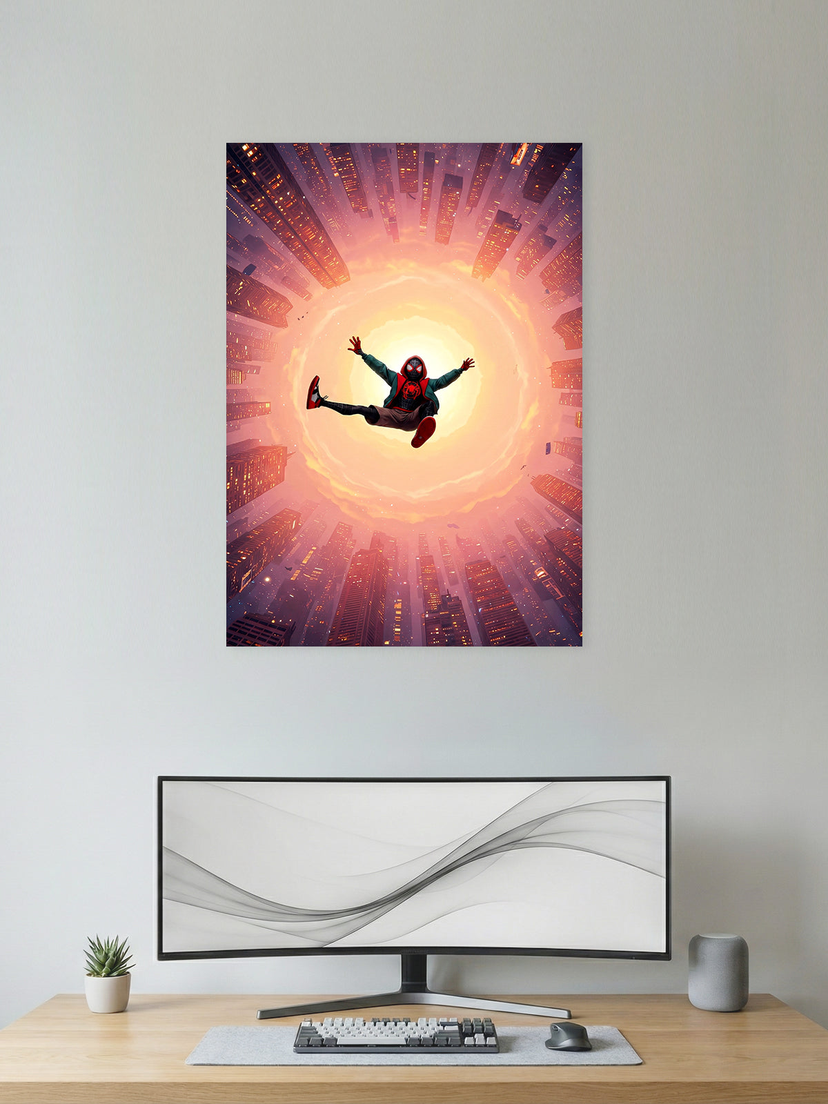Dynamic Superhero Jump Artwork