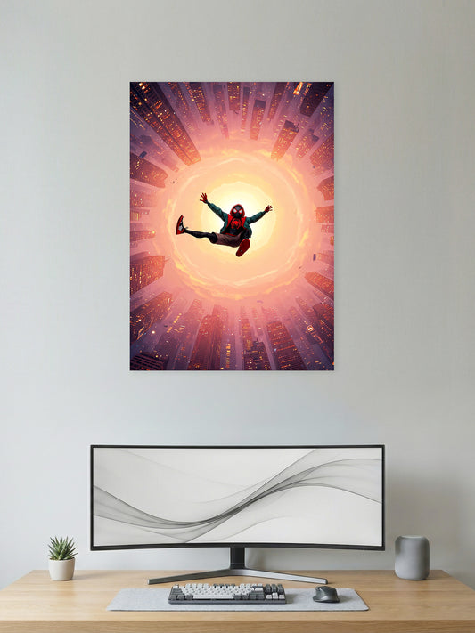 Dynamic Superhero Jump Artwork