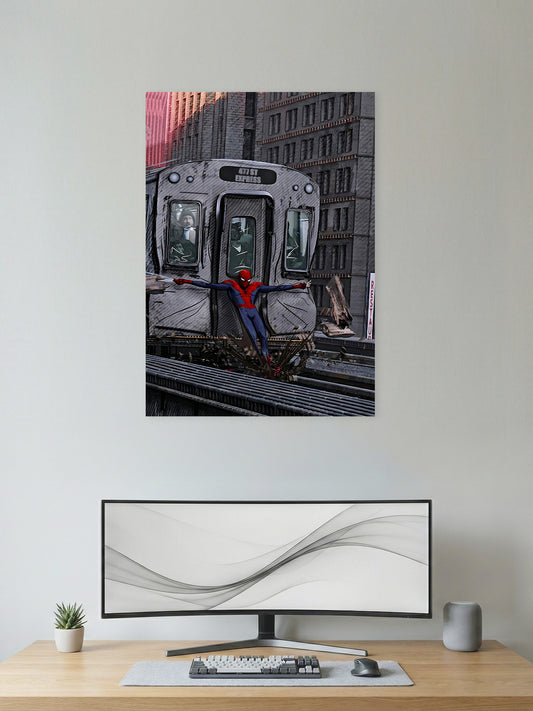 Spider-Man – Subway Train Stop Action Poster