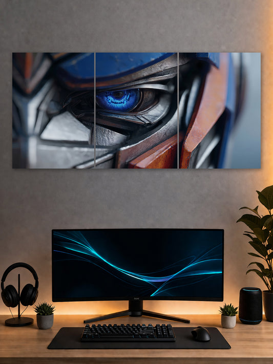 Cyber Eye Split Poster – Futuristic Robot  Wall Art