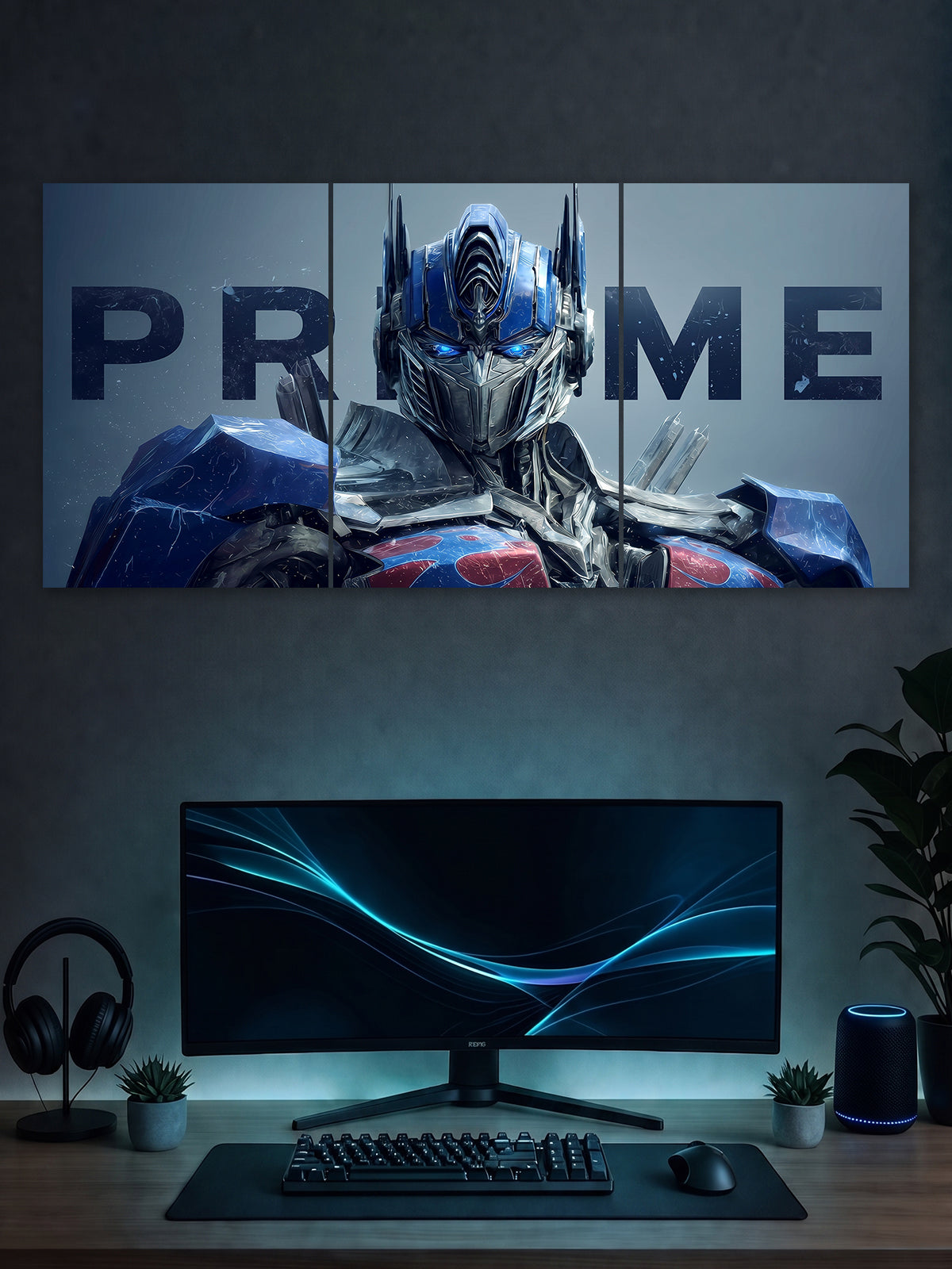 Optimus Prime Split Poster – Transformers Leader Robot Wall Art (3 Panel)