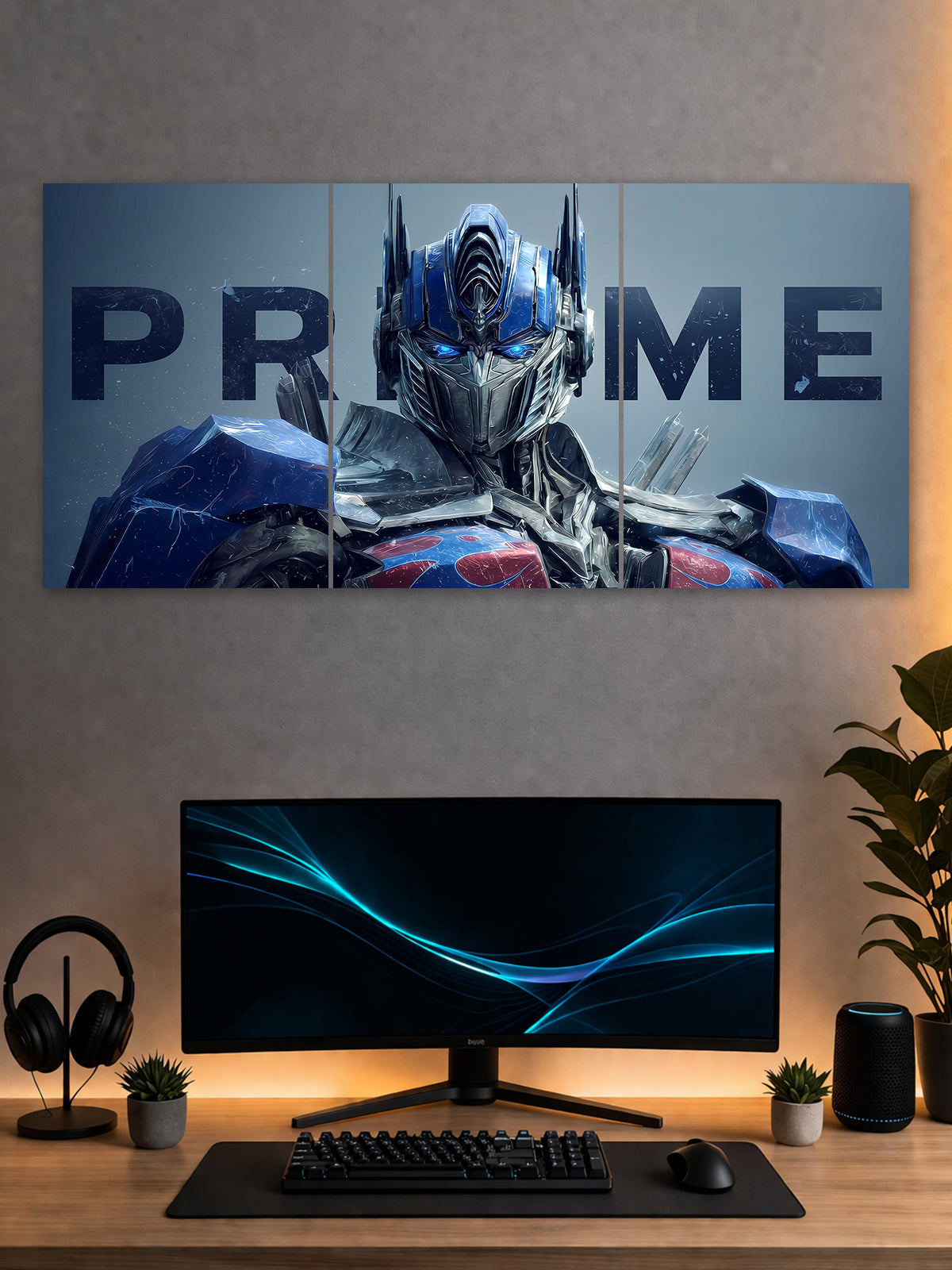 Optimus Prime Split Poster – Transformers Leader Robot Wall Art (3 Panel)