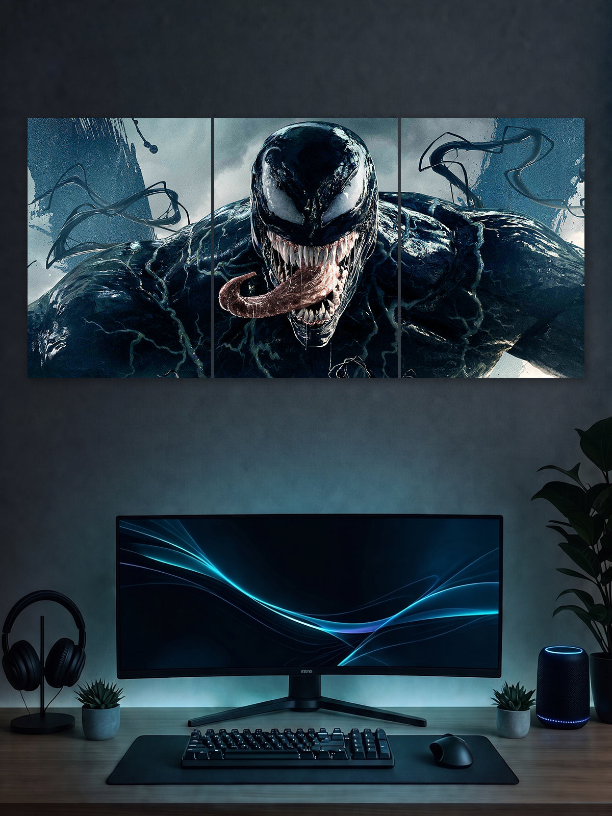 Venom Split Poster – Marvel Superhero Wall Art | SHDW.STICK