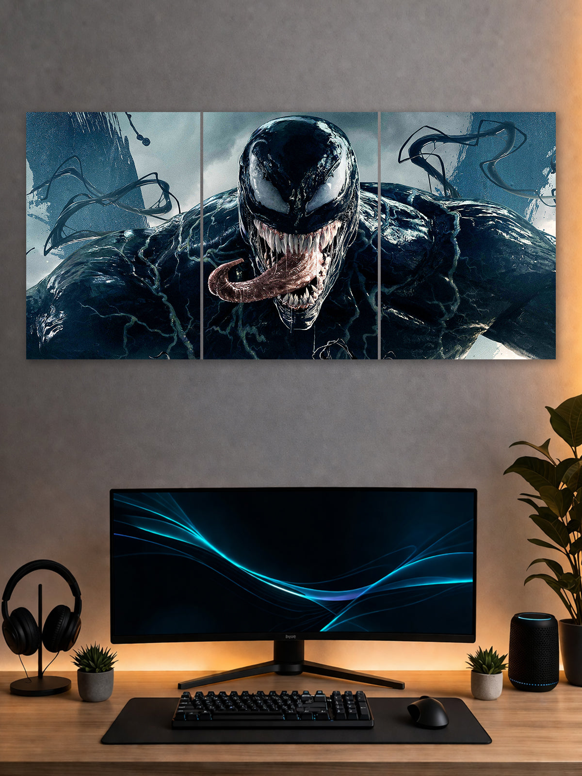 Venom Split Poster – Marvel Superhero Wall Art | SHDW.STICK