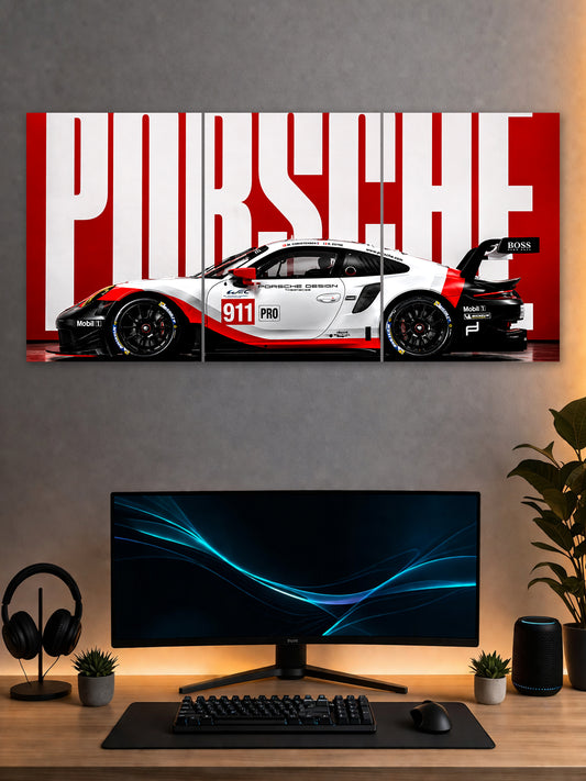 Porsche 911 GT3 RSR Split Poster – Porsche Racing Car Wall Art | SHDW.STICK