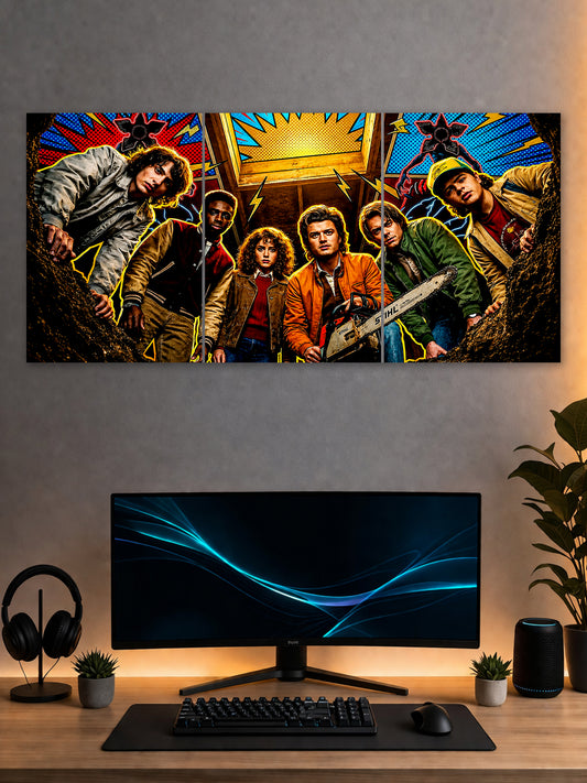 Stranger Things Split Poster – Netflix Series Wall Art | SHDW.STICK