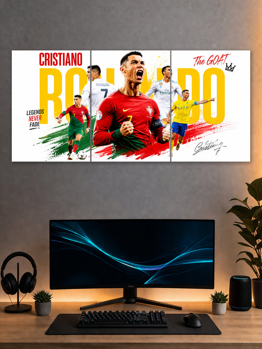 Cristiano Ronaldo Split Poster – Football Legend Wall Art | SHDW.STICK