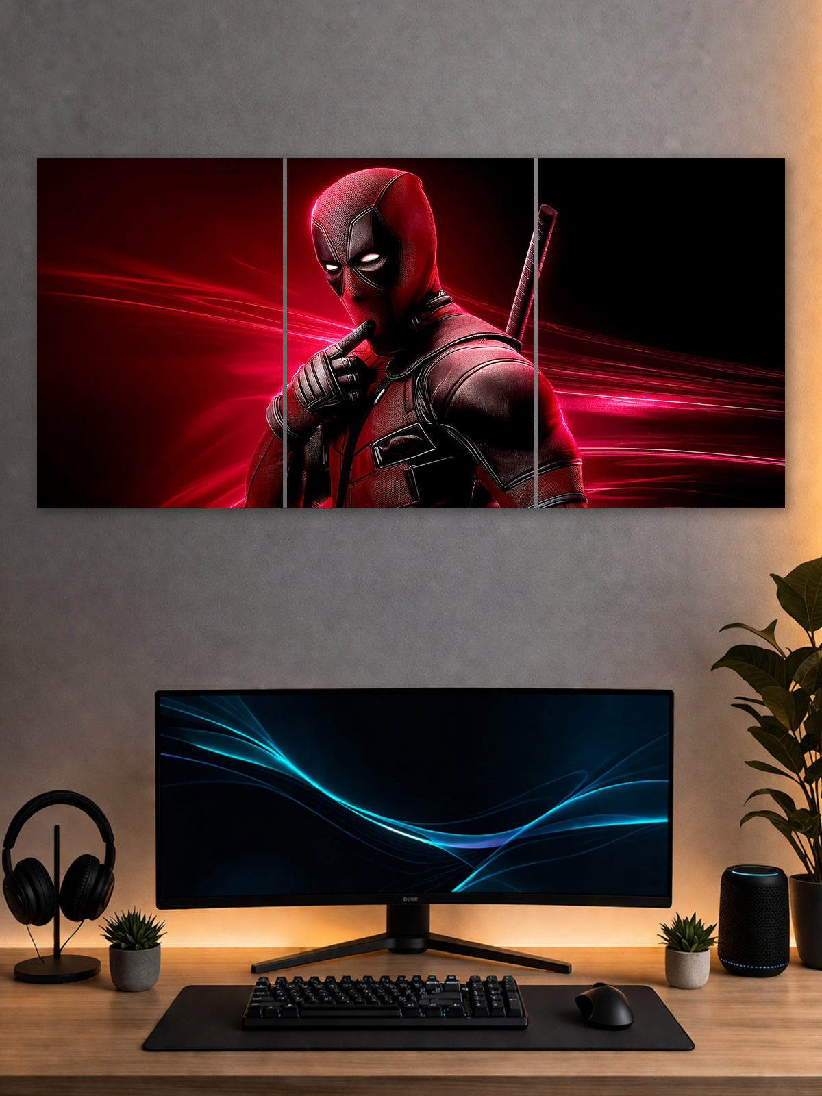 Deadpool Split Poster – Marvel Superhero Wall Art | SHDW.STICK