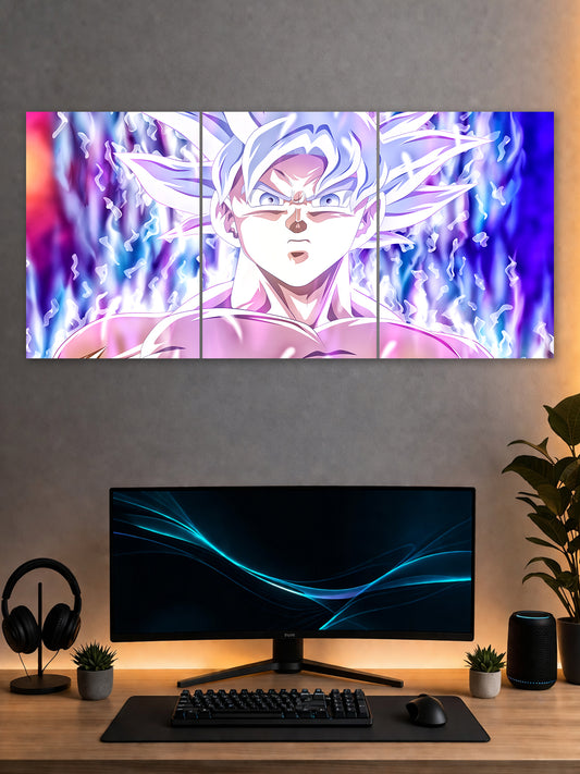 Ultra Instinct Goku Split Poster – Dragon Ball Anime Wall Art | SHDW.STICK