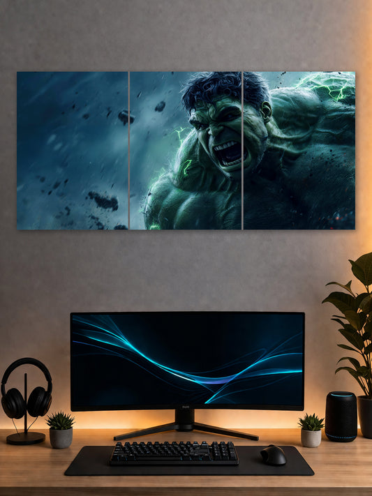 Hulk Split Poster – Incredible Hulk Superhero Wall Art | SHDW.STICK