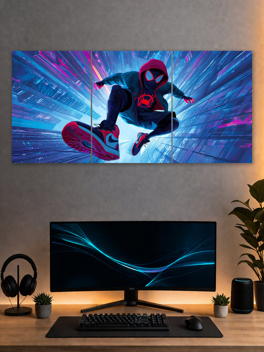 Spider-Man: Miles Morales Split Poster – Spider-Verse Anime Wall Art | SHDW.STICK