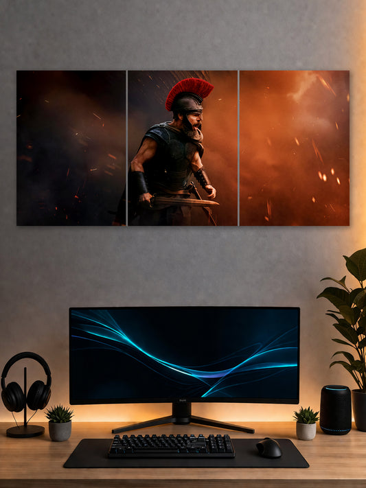 Spartan Warrior Split Poster – Ancient Greek Warrior Wall Art | SHDW.STICK