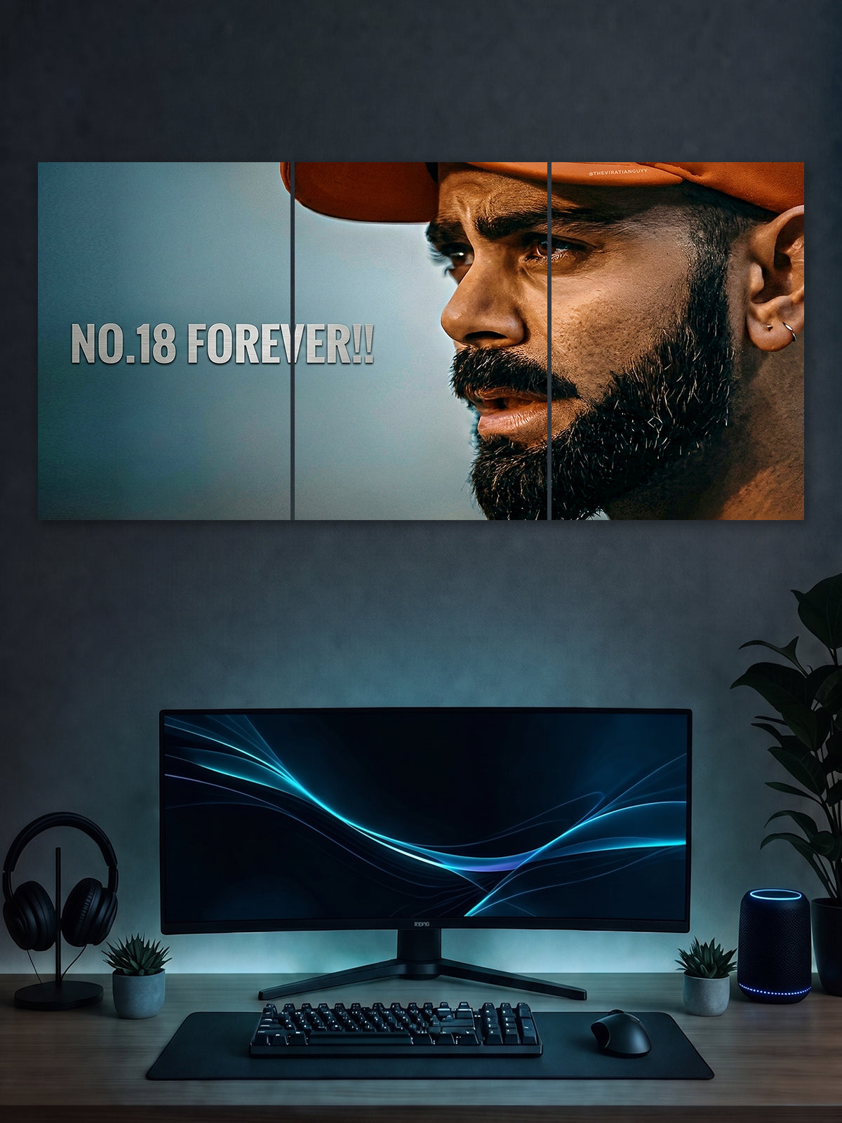 Virat Kohli No. 18 Forever Split Poster – Cricket Wall Art | SHDW.STICK