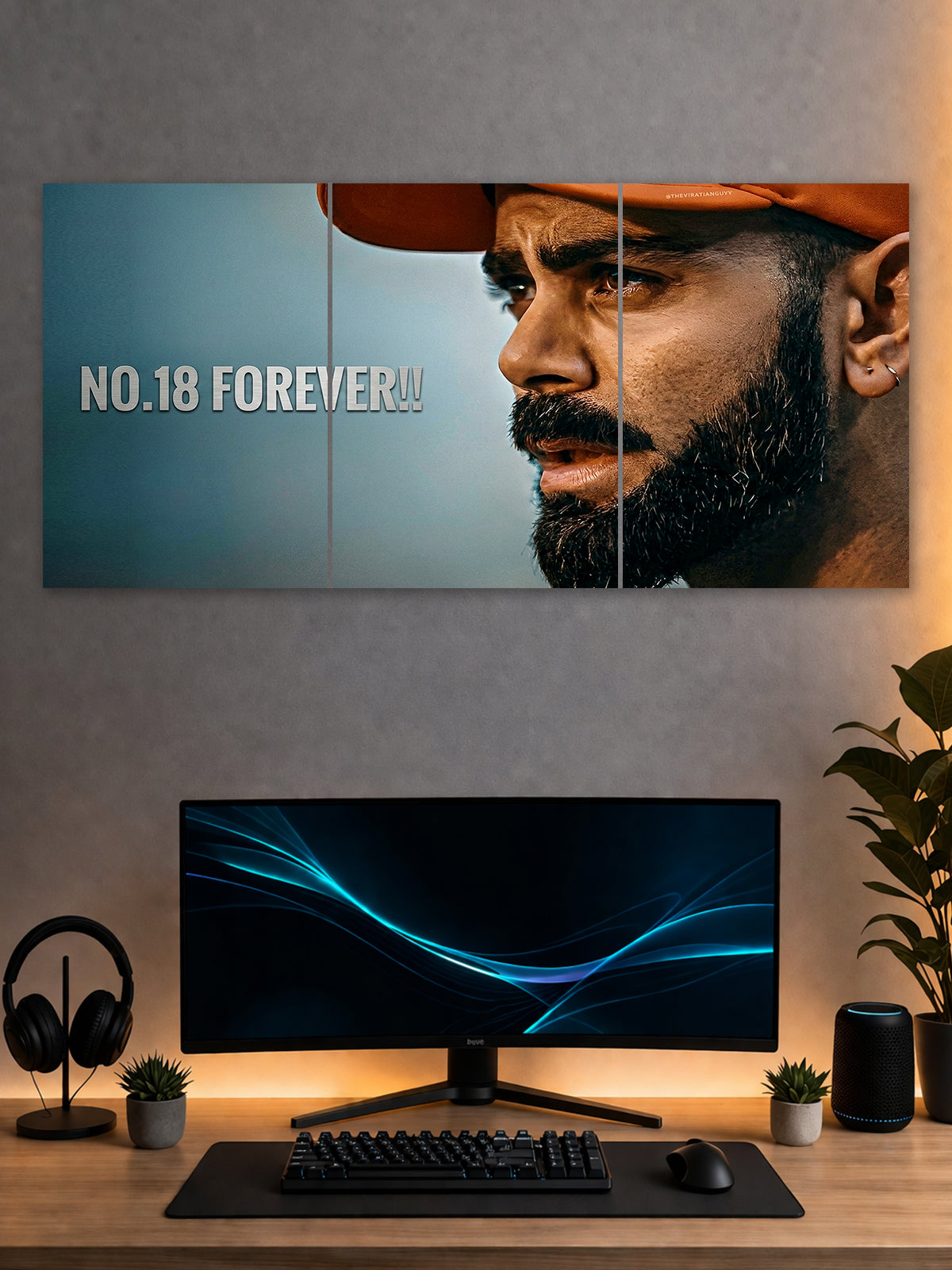 Virat Kohli No. 18 Forever Split Poster – Cricket Wall Art | SHDW.STICK