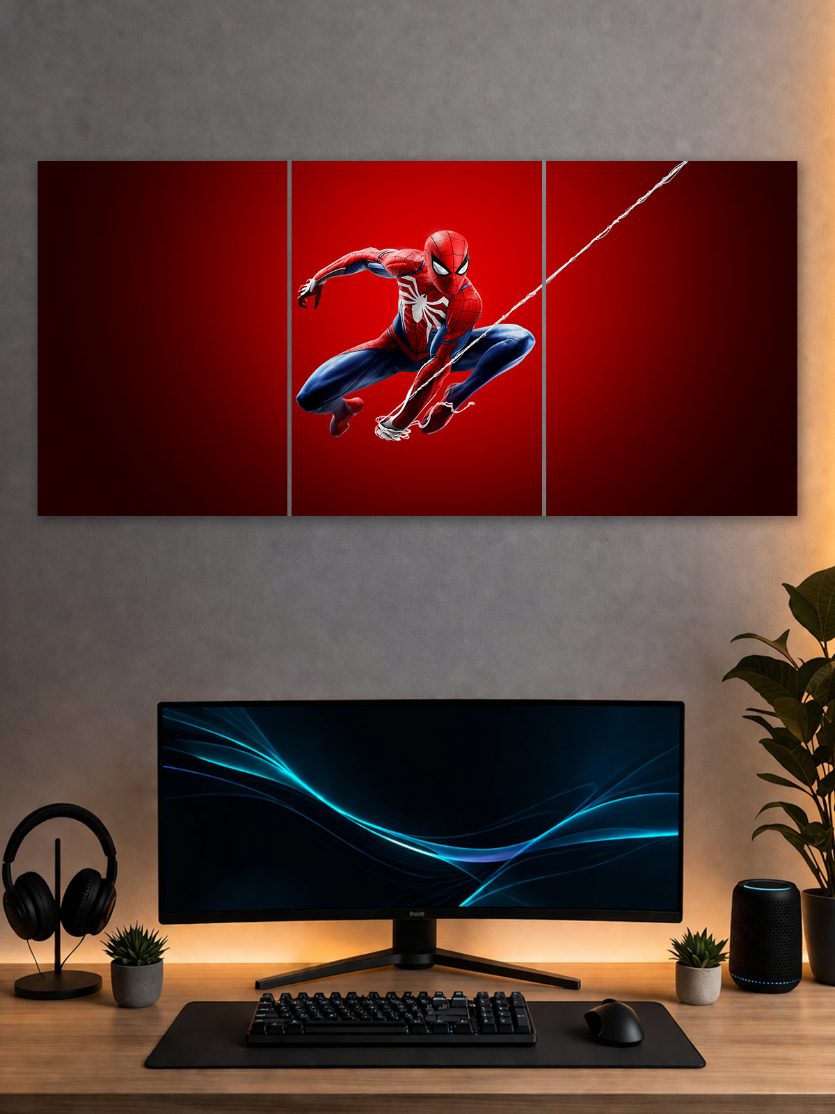 Spider-Man Red Split Poster – Superhero Wall Art | SHDW.STICK