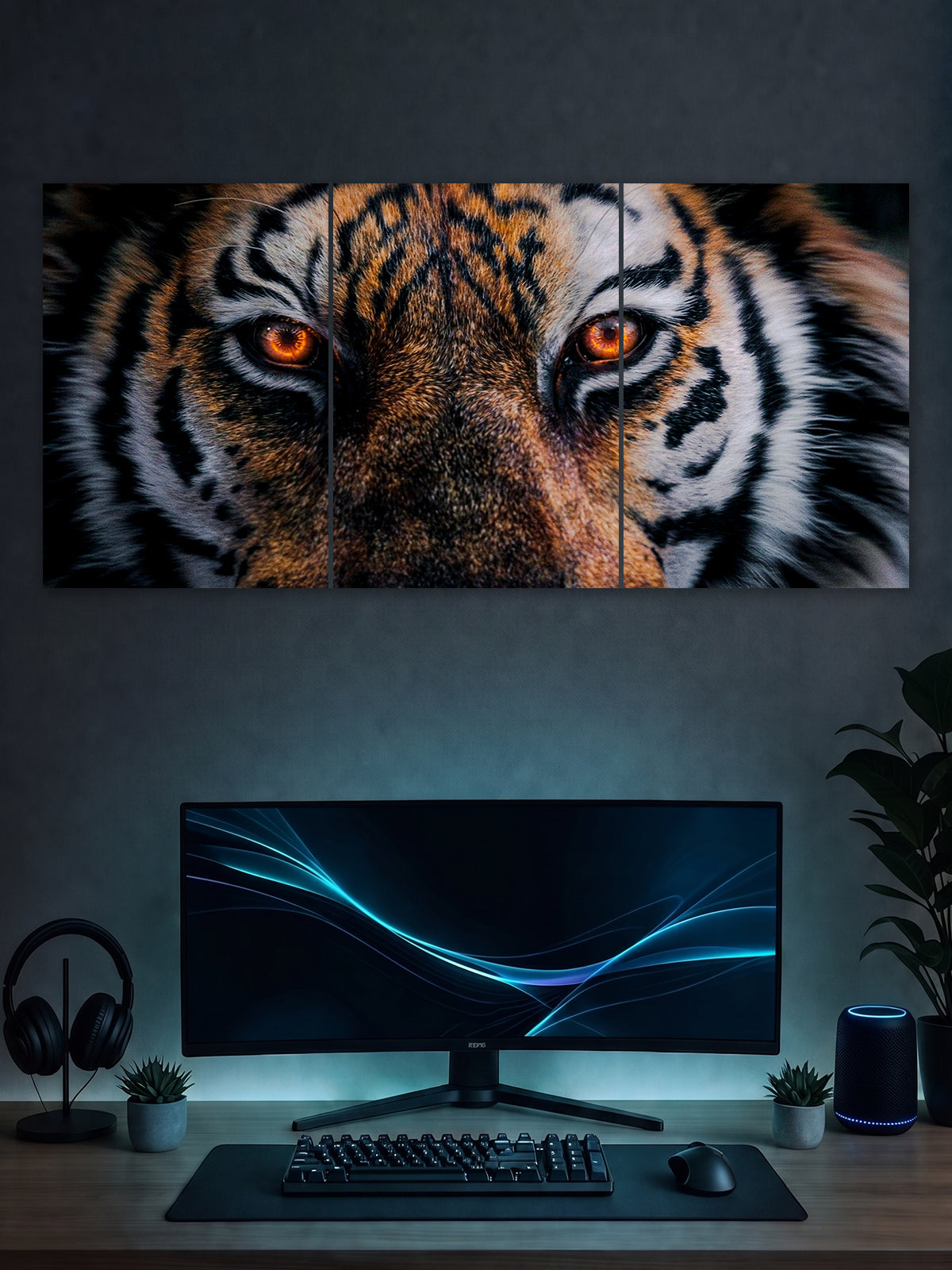 SHDW.STICK Tiger Eyes Split Poster – Wildlife Animal Wall Art